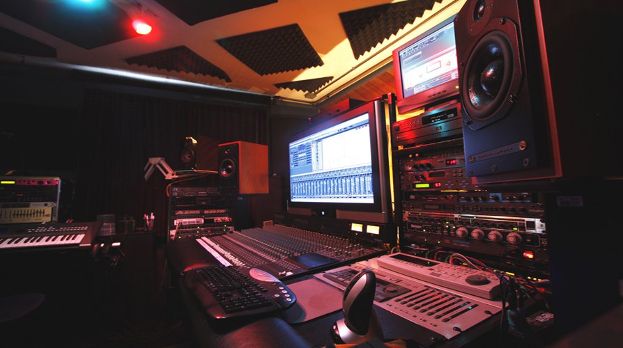 Recording Studio Control Room - Queens New York City - Side View