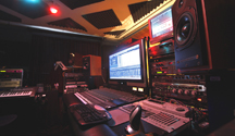 Recording Studio Control Room Side View